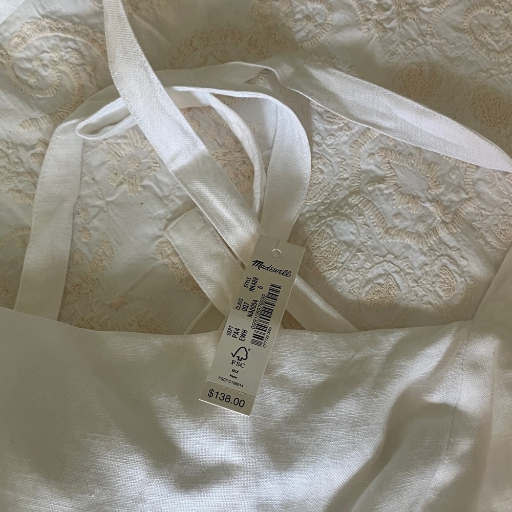 Madewell White Eyelet-Hem Linen Maxi Dress - Picture 8 of 8
